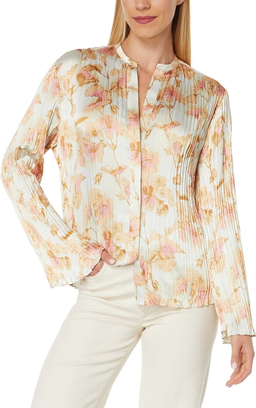 Vince Crushed Soleil Flora Blouse Size XS
